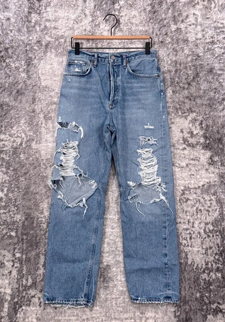 AGOLDE Jeans 28 Womens 90s Mid Rise Loose Fit Distressed Denim